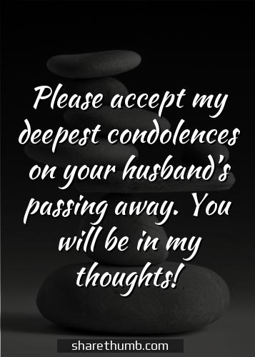 condolence message to loss of husband